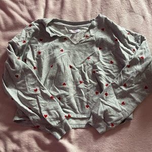 grey & red heart lounge set